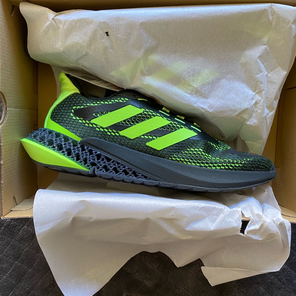 Mens New In Box Black & Green Adidas 4D Pulse Size 11